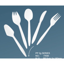 Popular PP 2.5g Light Weight Plastic Cutlery Set / Medium Weight Plastic Cutlery